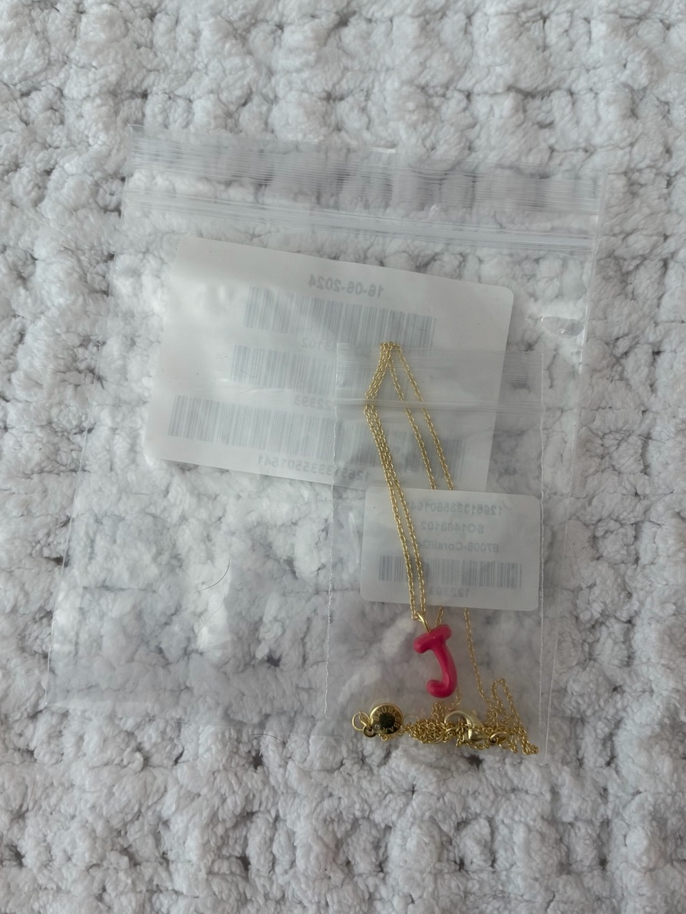 BaubleBar Gold Initial 'J' Necklace - Pink Initial Pendant